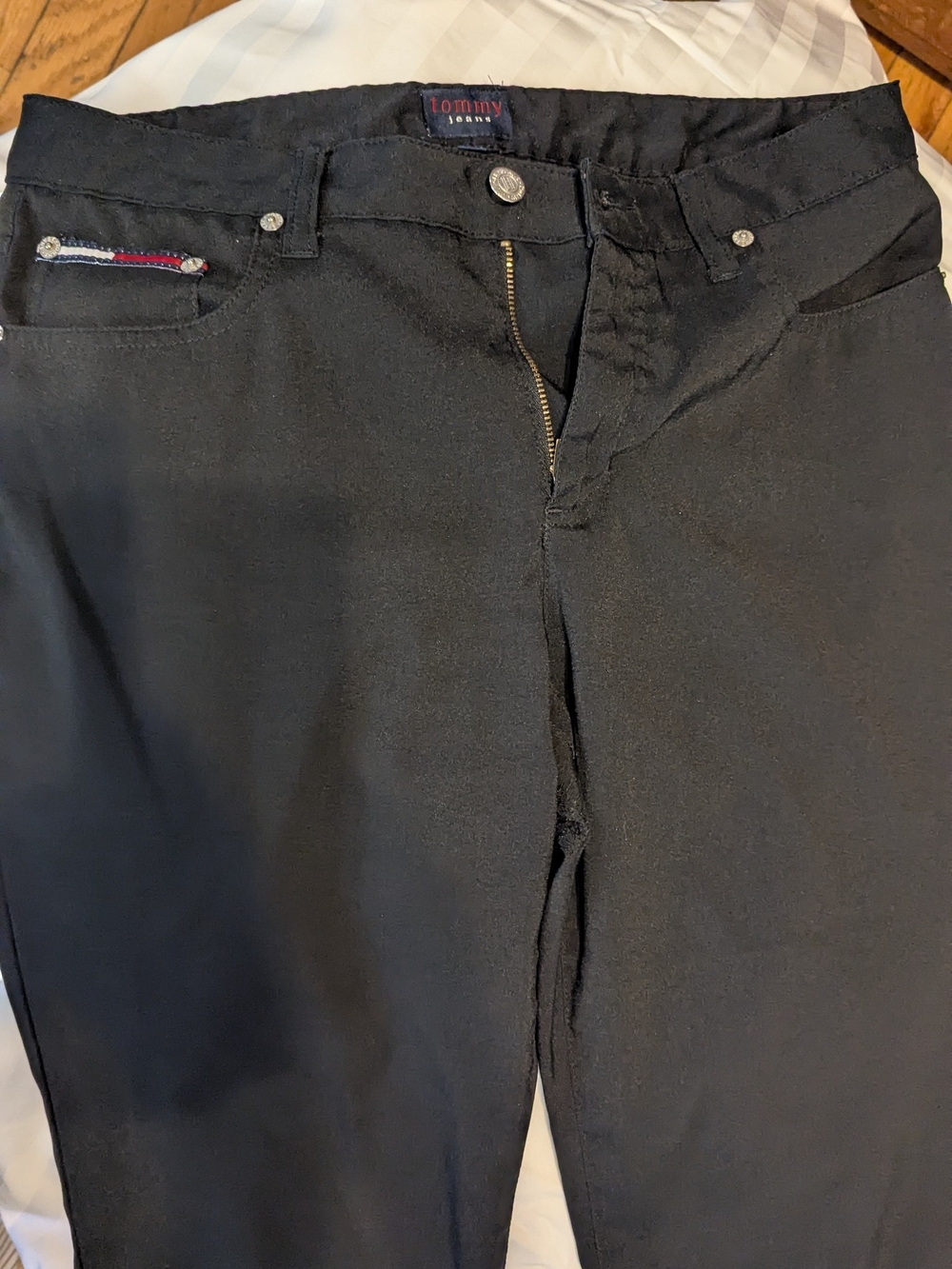 Vintage Tommy Jeans Womens Size 9/30 Black Bootcut Flare Pants Y2K Low Mid Rise